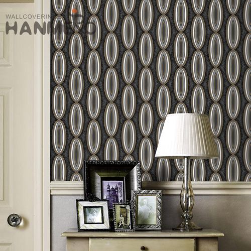 HANMERO PVC Fancy Geometric Technology Household Classic 0.53M black modern wallpaper
