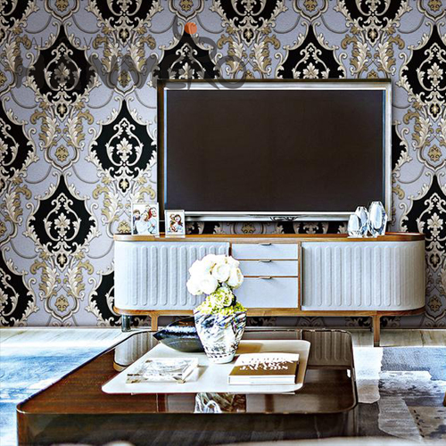 HANMERO PVC wallpaper for homes decorating Flowers Deep Embossed European Theatres 1.06*15.6M Seamless