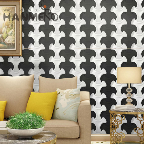 HANMERO PVC Cheap Geometric 0.53M Modern Saloon Bronzing decorative wallpaper for bedroom