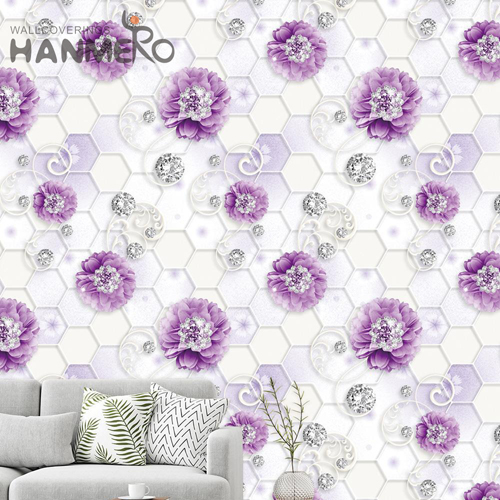 HANMERO Children Room Strippable Flowers Deep Embossed European PVC 0.53M wallpaper retail stores
