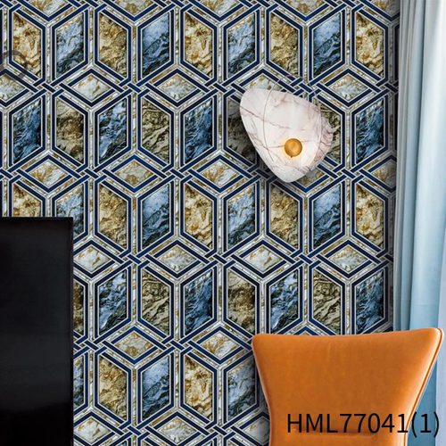 HANMERO PVC Luxury Geometric Deep Embossed Pastoral Exhibition 0.53*10M textured wallpaper