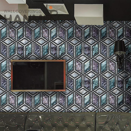 HANMERO flower wallpaper Luxury Geometric Deep Embossed Pastoral Exhibition 0.53*10M PVC