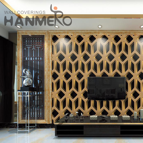 HANMERO PVC Luxury Geometric Deep Embossed Pastoral Exhibition wallpaper wall decor 0.53*10M