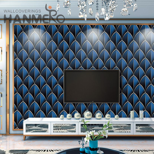 HANMERO PVC Luxury Geometric Deep Embossed Pastoral 0.53*10M Exhibition wallpaper decoration design