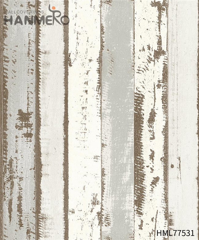 HANMERO Durable PVC Wood Technology 0.53*10M wallpaper where to buy European Exhibition