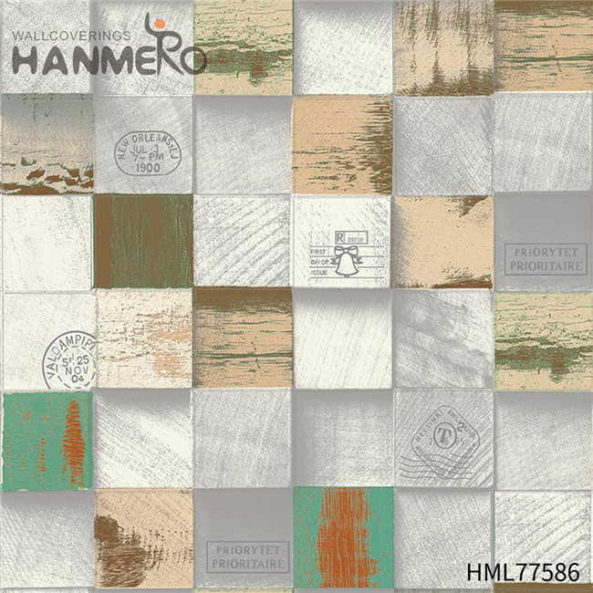 HANMERO wall paper store Durable Wood Technology European Exhibition 0.53*10M PVC