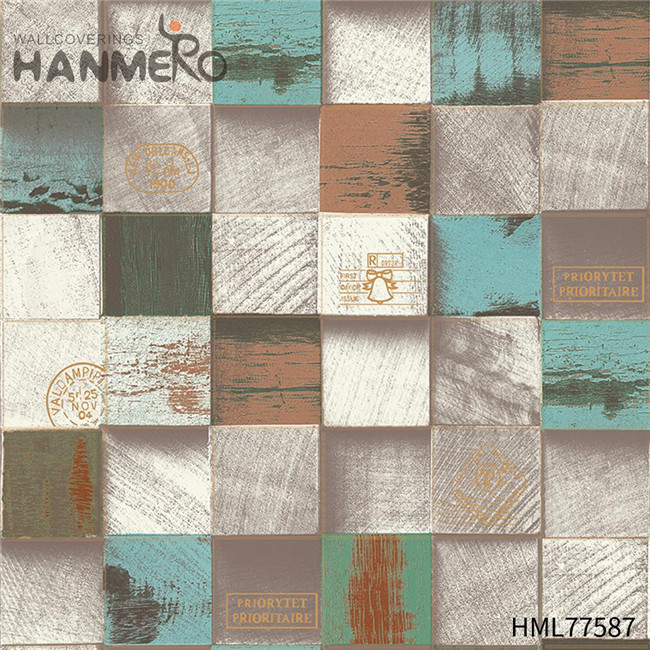 HANMERO simple wallpaper designs for walls Durable Wood Technology European Exhibition 0.53*10M PVC