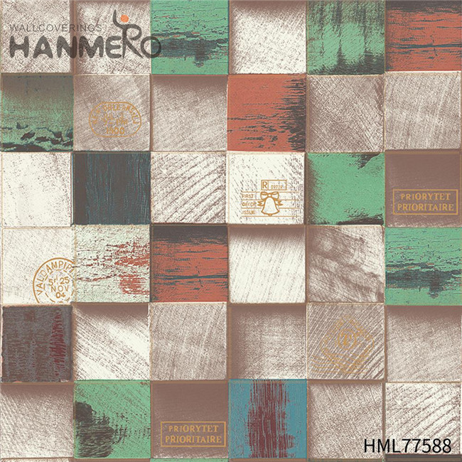 HANMERO black wallpaper design Durable Wood Technology European Exhibition 0.53*10M PVC