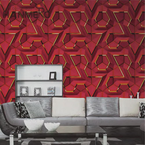 HANMERO PVC Manufacturer wallpaper design for home Deep Embossed European Study Room 0.53M Geometric