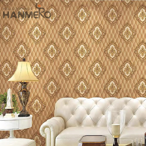 HANMERO PVC Manufacturer Geometric Deep Embossed wallpaper for your home Study Room 0.53M European