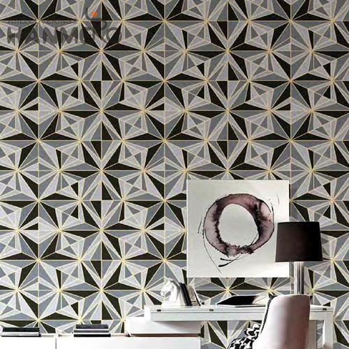 HANMERO PVC Manufacturer Geometric 0.53M European Study Room Deep Embossed wallpaper books