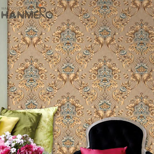 HANMERO PVC Manufacturer Study Room Deep Embossed European Geometric 0.53M best wallpaper home decor