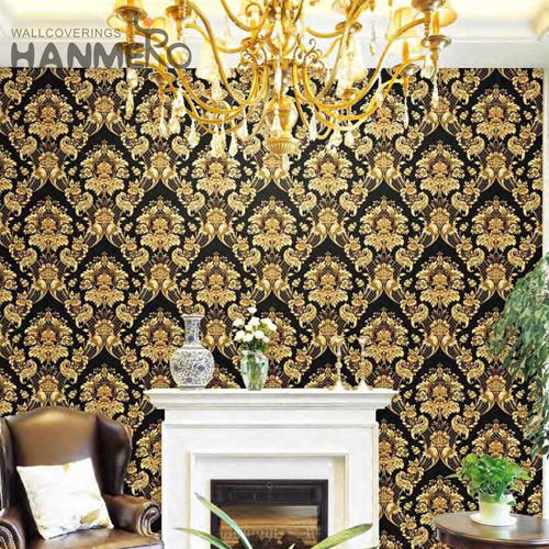 HANMERO PVC Manufacturer Geometric Study Room European Deep Embossed 0.53M wallpaper pattern for home