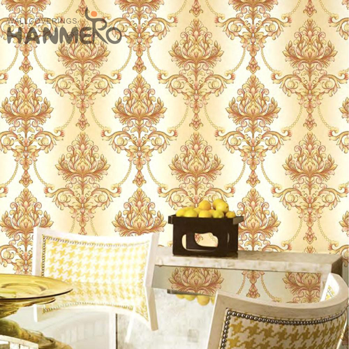 HANMERO PVC European Geometric Deep Embossed Manufacturer Study Room 0.53M wall paper for walls