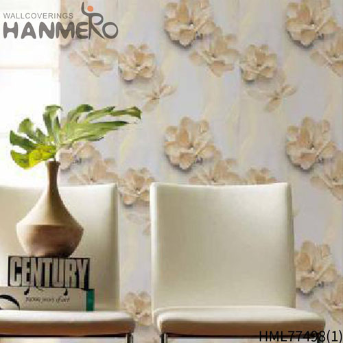 HANMERO Flowers Seller PVC Embossing Pastoral TV Background 0.53*9.5M black border wallpaper