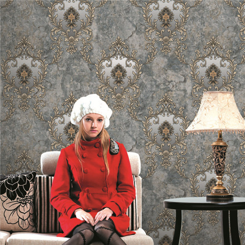 HANMERO PVC New Style shop for wallpaper Deep Embossed European Sofa background 1.06*15.6M Flowers