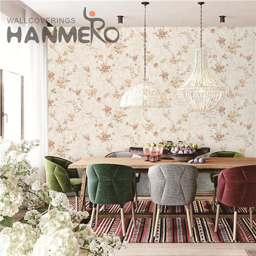 HANMERO unique wallpaper Decoration Flowers Deep Embossed Pastoral Saloon 0.53*10M PVC