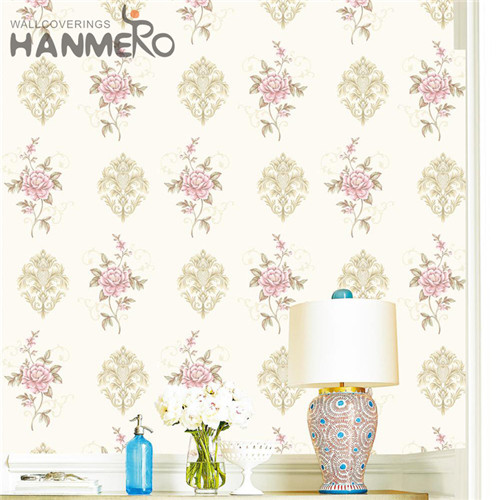 HANMERO PVC Decoration Flowers Deep Embossed Pastoral wallpaper of house 0.53*10M Saloon