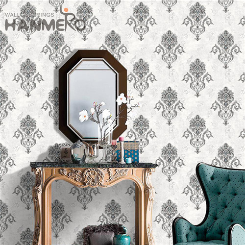 HANMERO PVC Decoration Flowers Deep Embossed Pastoral 0.53*10M Saloon quality wallpaper for home