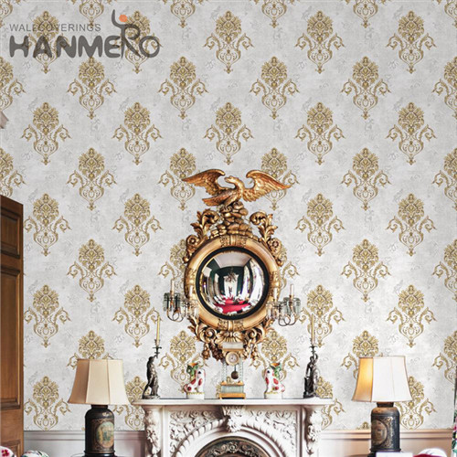 HANMERO Saloon Decoration Flowers Deep Embossed Pastoral PVC 0.53*10M wallpaper interior decorating