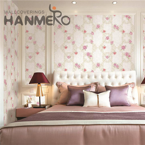 HANMERO PVC Saloon Flowers Deep Embossed Pastoral Decoration 0.53*10M wallpaper for walls room