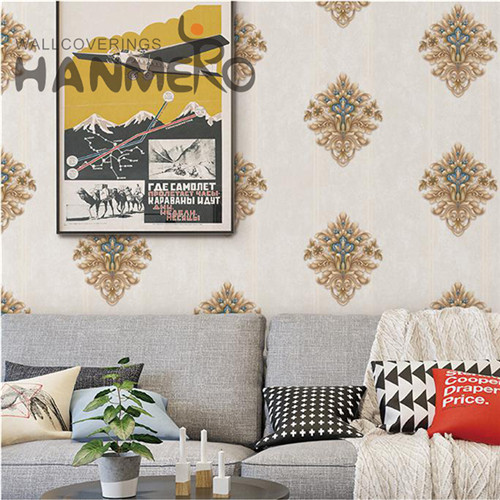 HANMERO PVC Unique Flowers Technology 0.53*10M Hallways European black border wallpaper