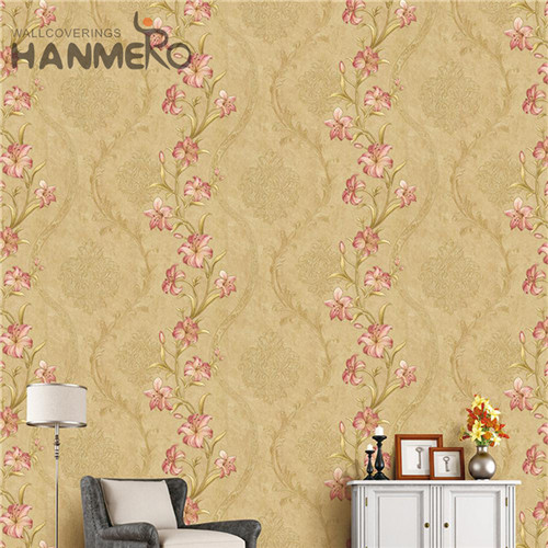 HANMERO PVC 0.53M Flowers Deep Embossed European Lounge rooms New Design picture wallpaper