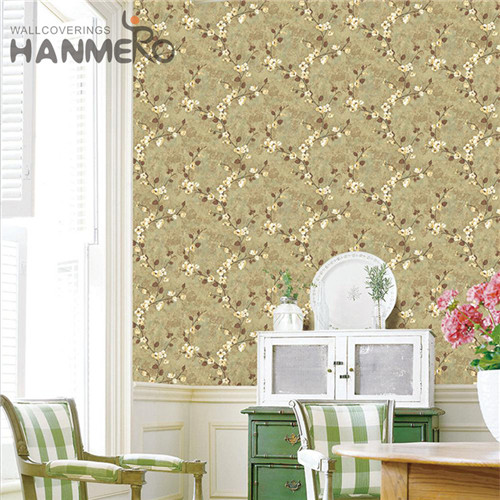 HANMERO PVC Flowers New Design Deep Embossed European Lounge rooms 0.53M where sells wallpaper