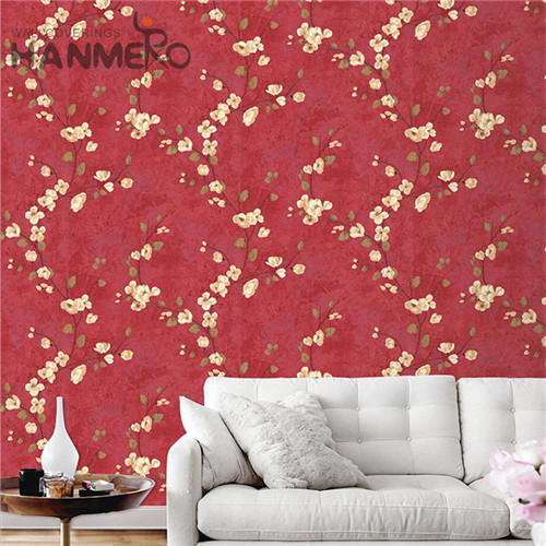 HANMERO New Design PVC Flowers Deep Embossed European Lounge rooms 0.53M modern black wallpaper