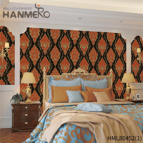 HANMERO PVC Strippable 0.53*10M Deep Embossed European Theatres Flowers fashion wallpaper for home