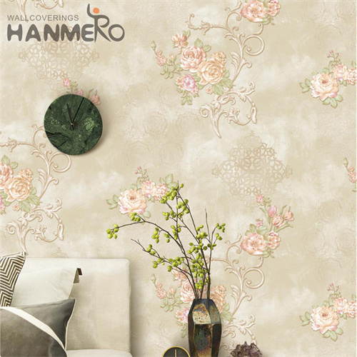 HANMERO PVC Factory Sell Directly Flowers wallpaper collection European Photo studio 0.53*10M Deep Embossed