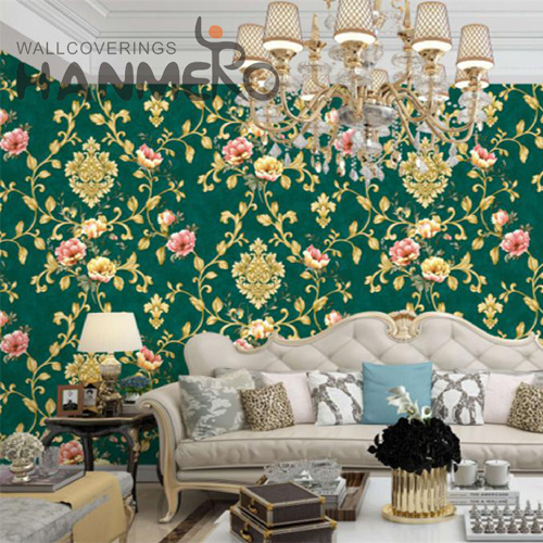 HANMERO 0.53*9.5M Best Selling Damask Embossing European Living Room PVC victorian wallpaper