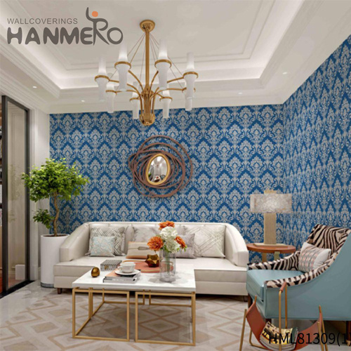HANMERO PVC Best Selling Damask Embossing 0.53*9.5M Living Room European walls wallpaper bedroom