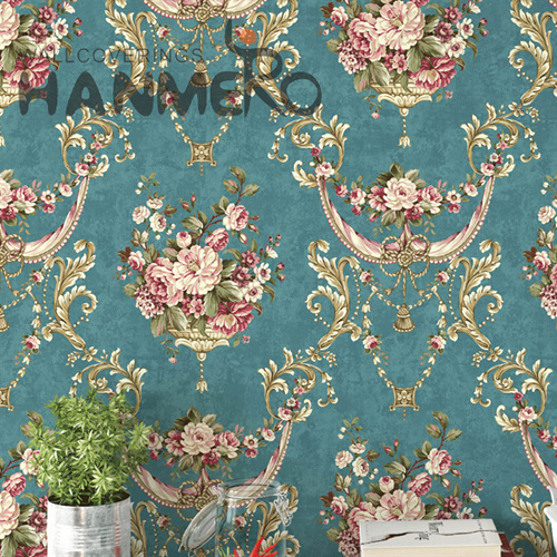 HANMERO PVC Best Selling Flowers Deep Embossed European Hallways 0.53M wallpaper design