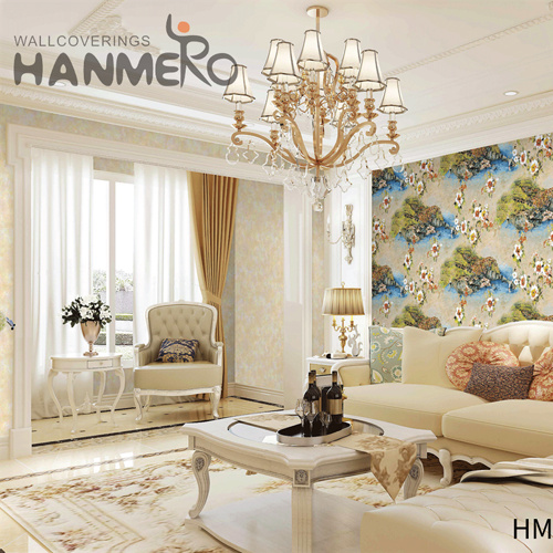 HANMERO PVC Best Selling 0.53M Deep Embossed European Hallways Flowers wallpaper decoration for bedroom