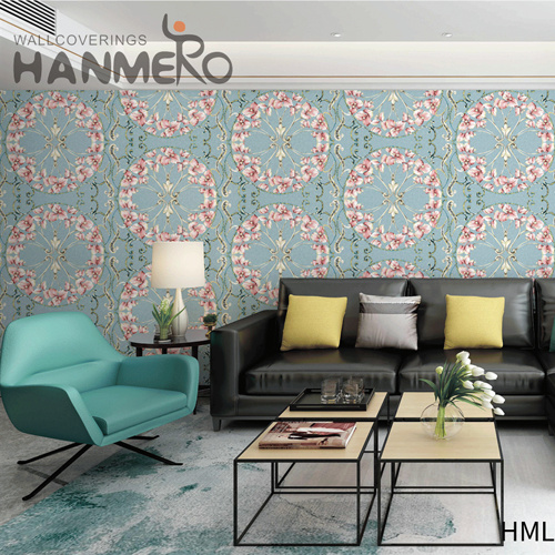 HANMERO PVC Best Selling Flowers 0.53M European Hallways Deep Embossed pattern wallpaper for home