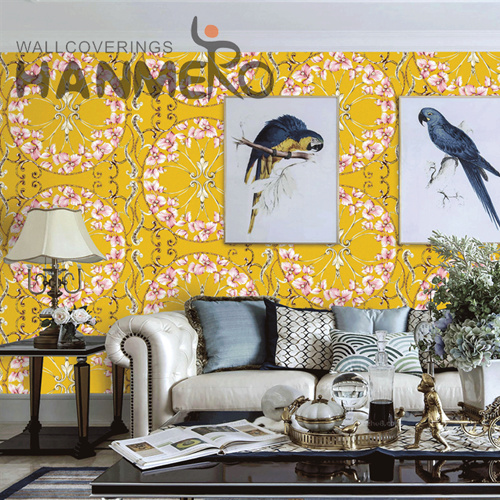 HANMERO PVC Best Selling Flowers Deep Embossed 0.53M Hallways European design of wallpaper