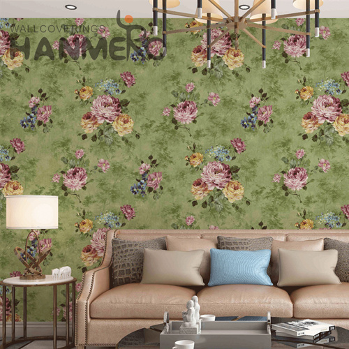 HANMERO PVC Hallways Flowers Deep Embossed European Best Selling 0.53M wallpaper for your bedroom
