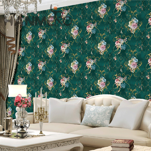 HANMERO PVC Best Selling Hallways Deep Embossed European Flowers 0.53M design wallpaper for bedroom