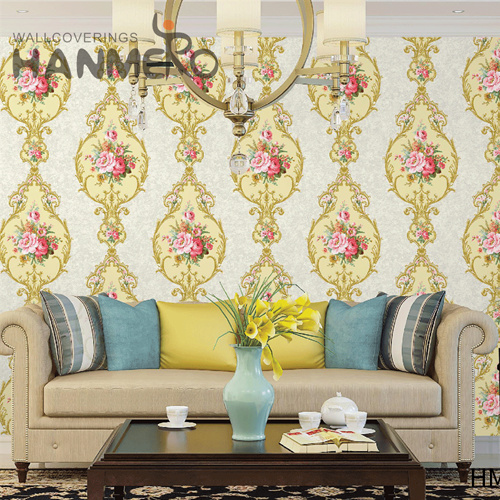 HANMERO PVC Removable Flowers Deep Embossed European 0.53M Household unique home wallpaper