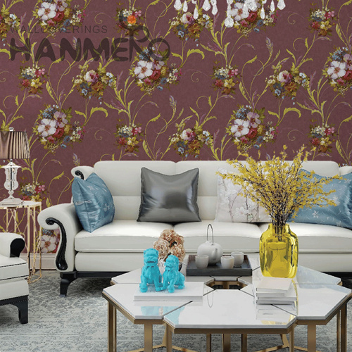 HANMERO PVC Removable Household Deep Embossed European Flowers 0.53M home decor wallpaper ideas