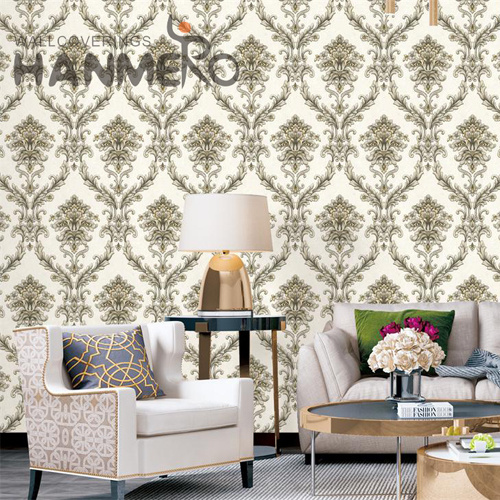 HANMERO PVC 0.53M Flowers Deep Embossed European TV Background Imaginative unique wallpaper for walls