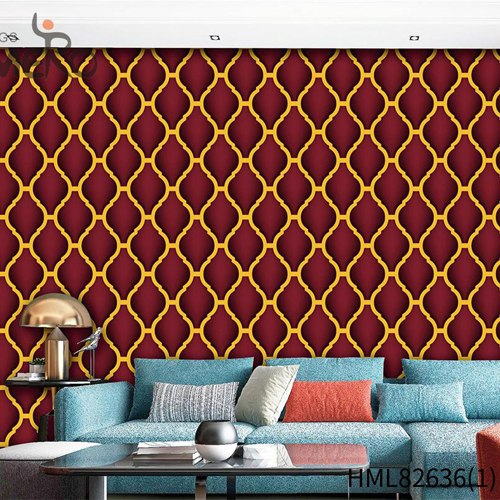 HANMERO PVC wallpaper cover Geometric Embossing Classic Hallways 0.53*9.5M Factory Sell Directly