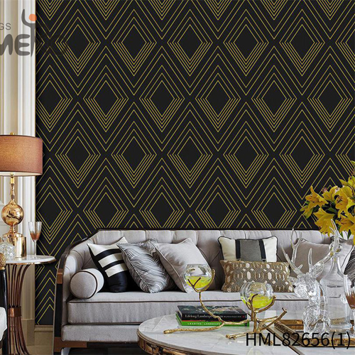 HANMERO PVC Factory Sell Directly Geometric Embossing Classic design of wallpaper 0.53*9.5M Hallways