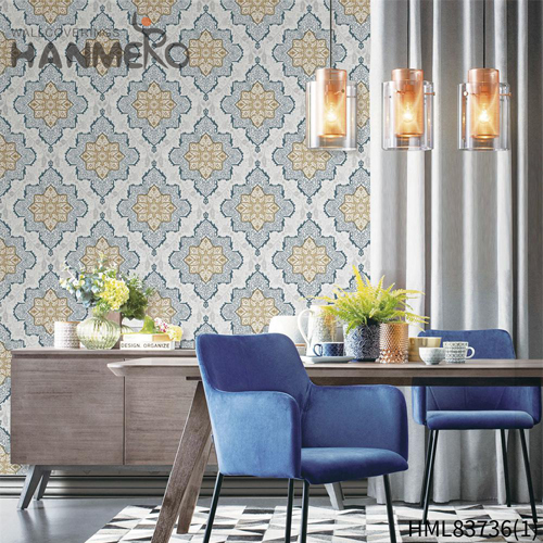 HANMERO PVC Exporter Living Room Bronzing Classic Geometric 1.06*15.6M black wallpaper decor