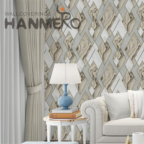 HANMERO PVC Unique Geometric Deep Embossed Classic TV Background 0.53*9.5M wallpaper design