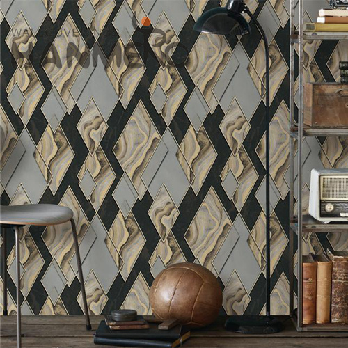 HANMERO contemporary wallpaper Unique Geometric Deep Embossed Classic TV Background 0.53*9.5M PVC