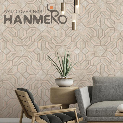 HANMERO PVC wallpaper online store Geometric Deep Embossed Classic TV Background 0.53*9.5M Unique
