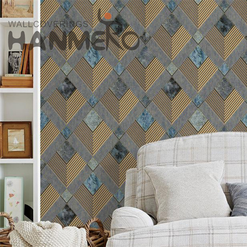 HANMERO PVC Unique Geometric wallpaper for homes decorating Classic TV Background 0.53*9.5M Deep Embossed