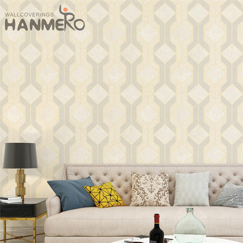 HANMERO PVC Unique Geometric 0.53*9.5M Classic TV Background Deep Embossed bedroom design wallpaper